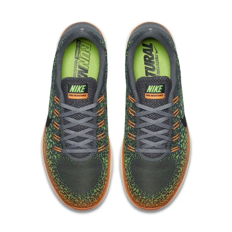 Nike  Free Run Distance Wolf Grey/Black-Green-Atomic Orange Wolf Grey/Black-Green-Atomic Orange (827115-003)