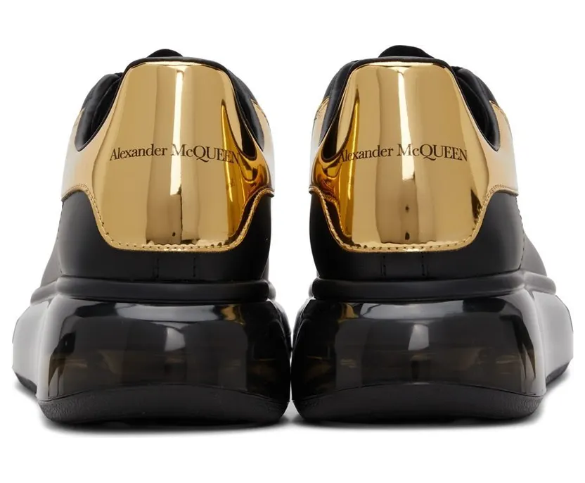 Alexander McQueen SSENSE Exclusive Black & Gold Oversized Sneakers (610812WHX9X) (4)