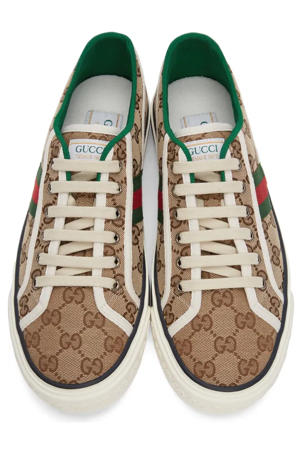 Gucci Beige GG ‘Gucci Tennis 1977’ Sneakers (606111 HVK20) (5)
