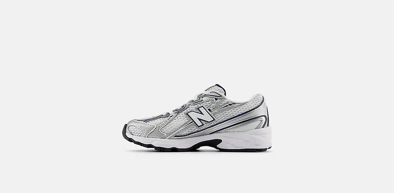 New Balance 740 Bungee Lace White Metallic Silver Navy (PZ740WN)