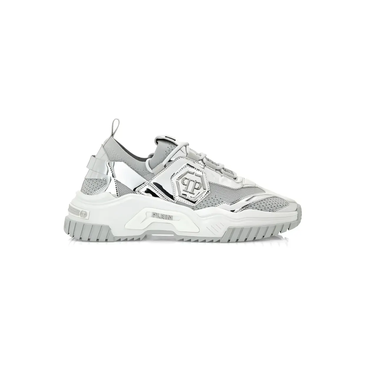 Philipp Plein Predator met plakkaat “Silver” (PACSUSC0447PTE003NSS23)