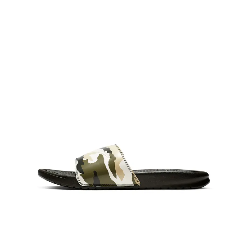 Nike Benassi JDI Print Military Slides “Sequoia / Pale Ivory / Team Gold” (631261-301)