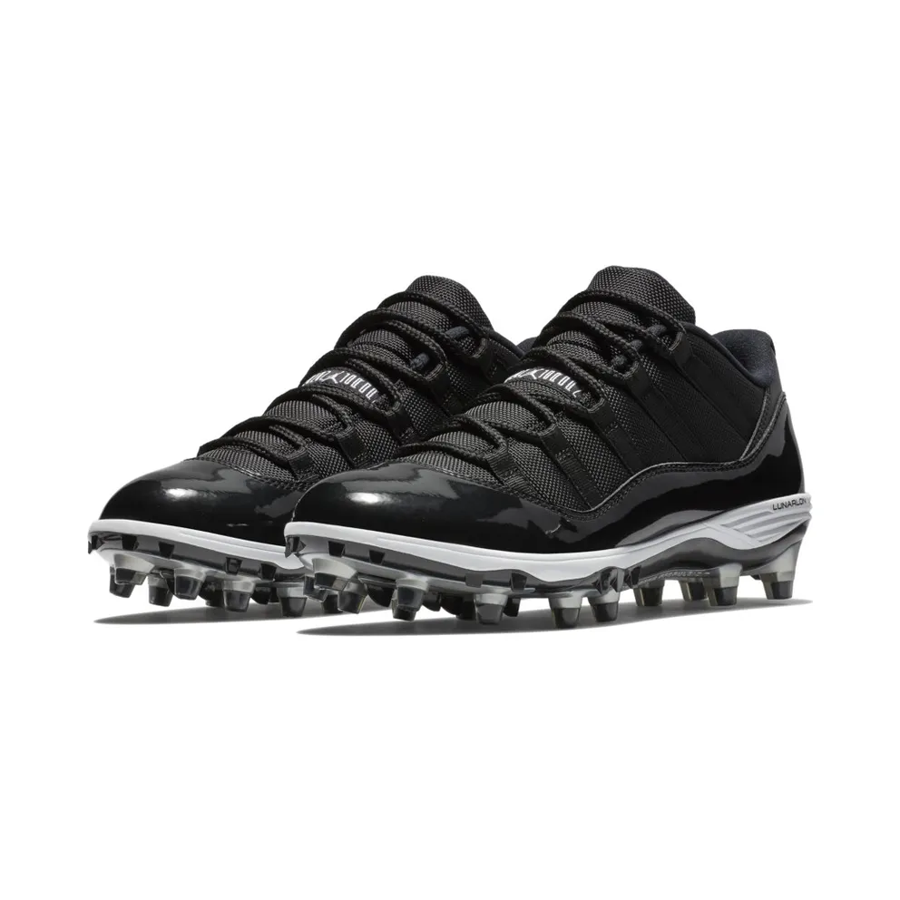 Jordan 11 Retro Low Cleat Black Black/White-Metallic Silver (AO1560-011)