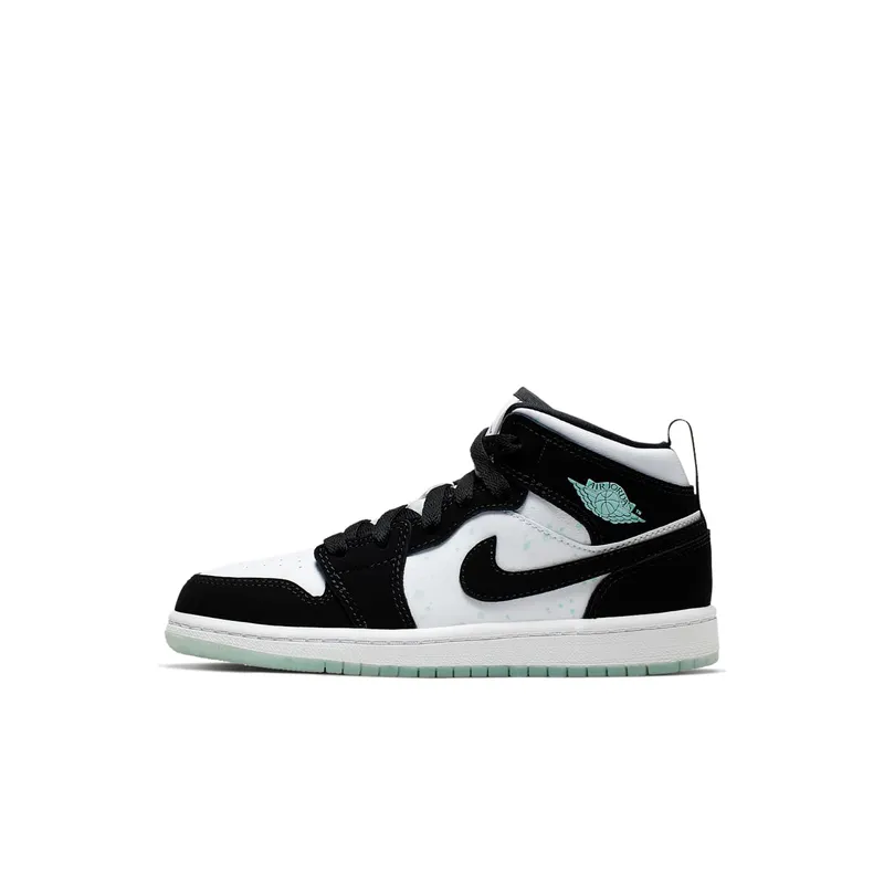 Jordan 1 Mid White Black Teal Tint (PS) White/Black-Teal Tint (BQ6932-103)