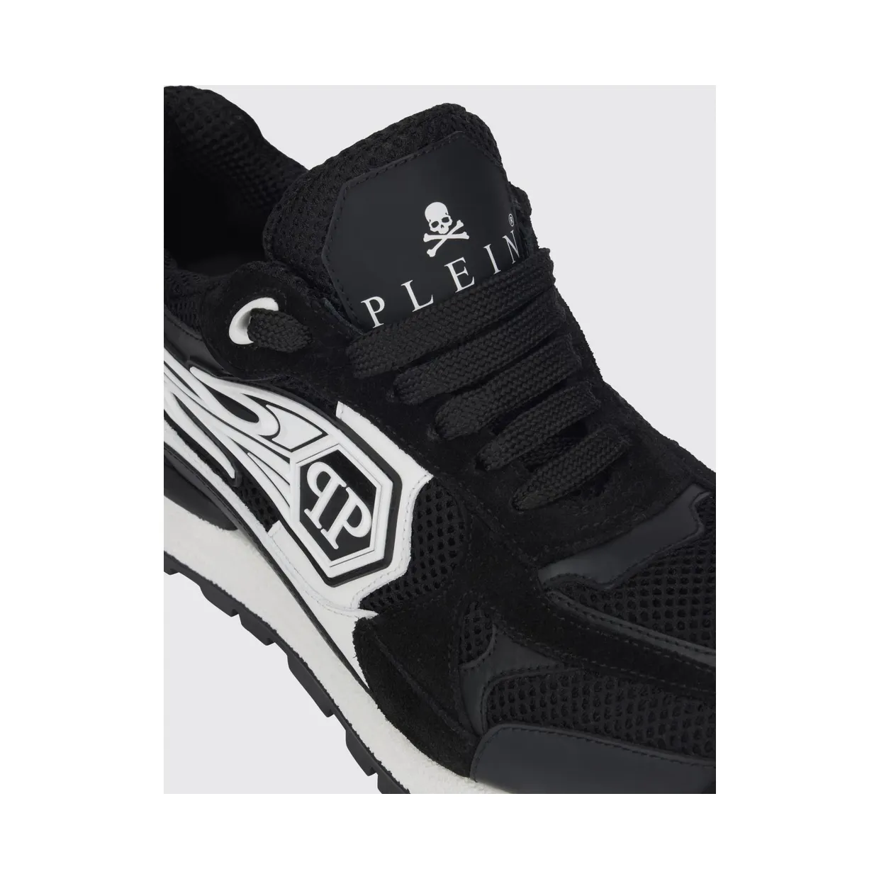 Philipp plein Leather and Mesh Sneakers White 1 (SAFSMSC4074PLE022N0102) (3)