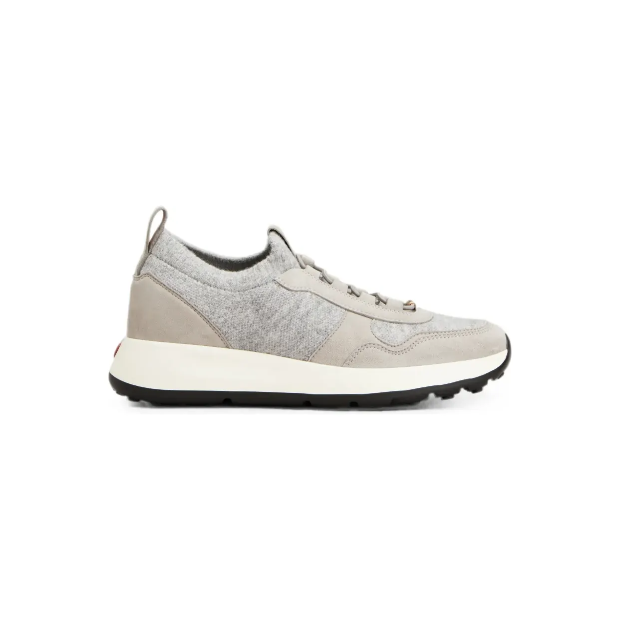 Tod’s Red Dot Sock-Sneakers aus Strick und Wildleder “Grey” (XXW79K0KN80VOE)