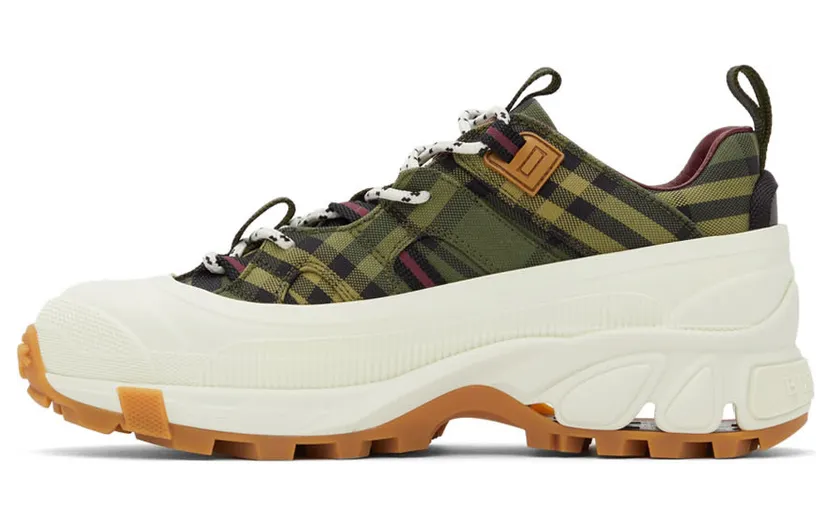Burberry Green & Burgundy Check Arthur Sneakers (8043099) (3)