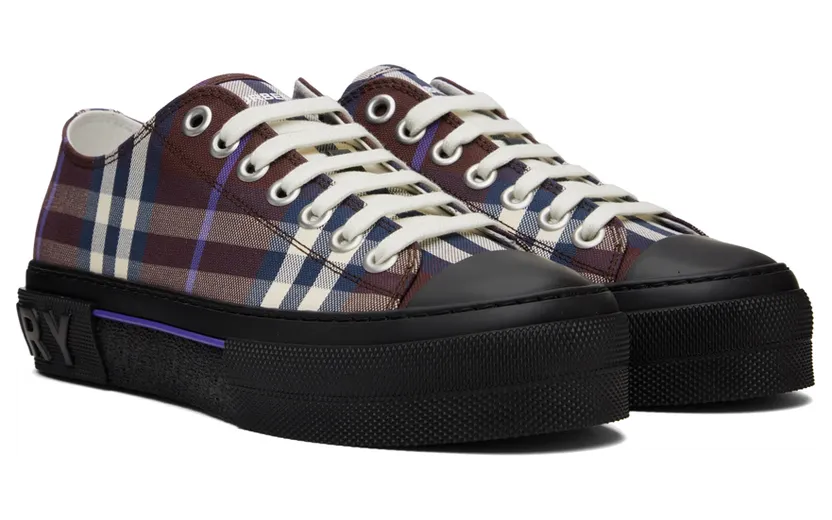 Burberry Burgundy Check Sneakers (8055644) (4)