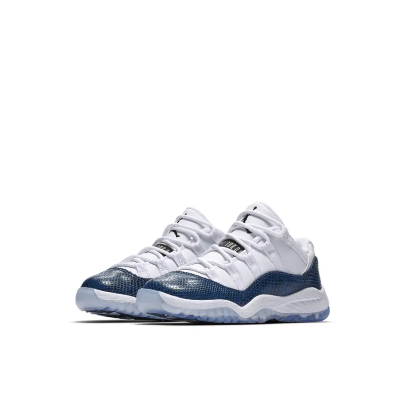 Jordan 11 Retro Low Snake Navy 2019 (PS) White/Black-Navy (CD6848-102)