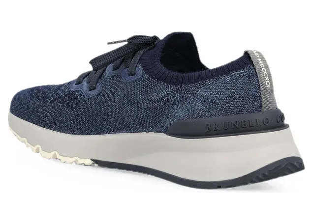 Brunello Cucinelli Knit Lace-up “Blue” (MZUKISO250 CBJ51) (4)