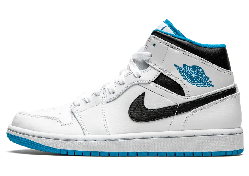 Air Jordan 1 Mid ‘Laser Blue’ White/Laser Blue/Black (554724-141)
