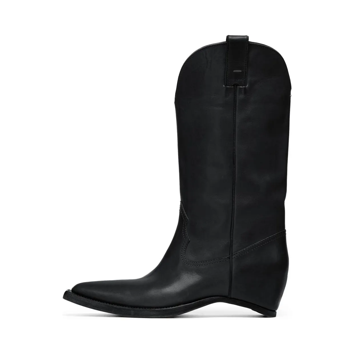 Maison Margiela Heel-less Western Leather Boot Black