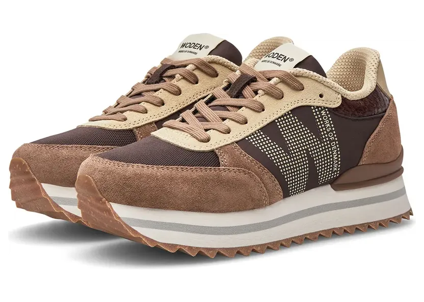 Woden sneaker Beige / Bruin / Zwart (WL599-550)