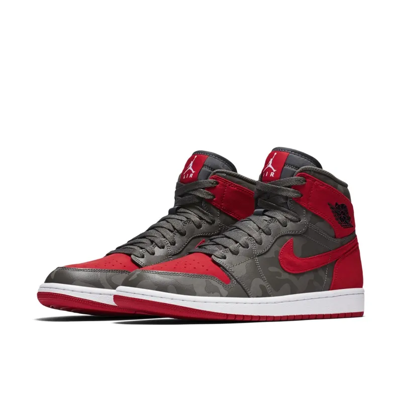 Jordan 1 Retro High Camo 3M Bred River Rock/Black-University Red-Dark Stucco-White (AA3993-032)
