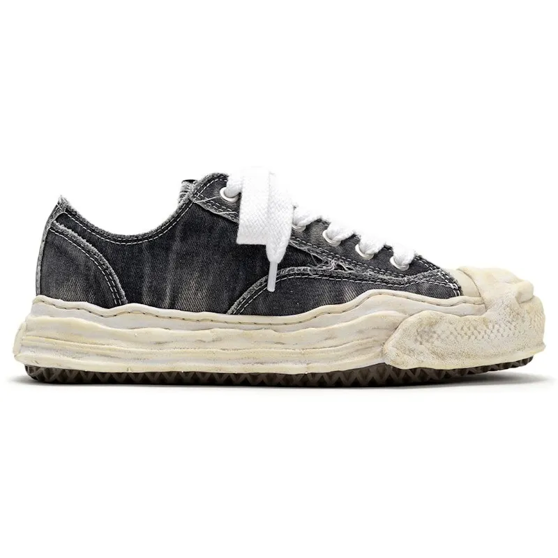 Maison Mihara Yasuhiro Hank OG Sole Bleach-Wash Denim Canvas Low Black White (A15FW731-BLK)