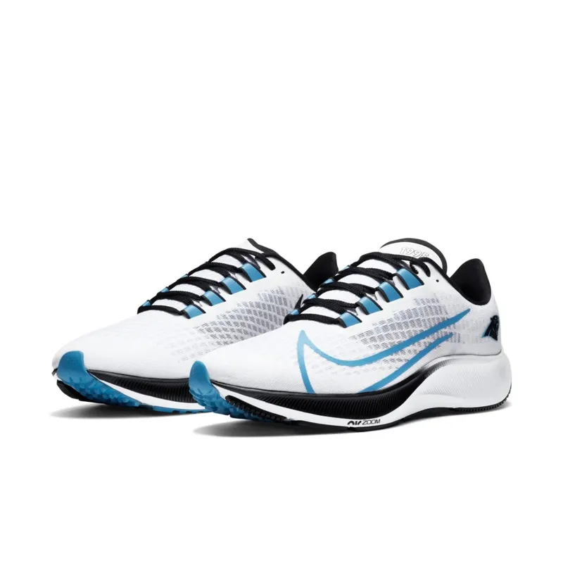 Nike Air Zoom Pegasus 37 Carolina Panthers White/Pure Platinum-Black-Tidal Blue (CZ5455-100)