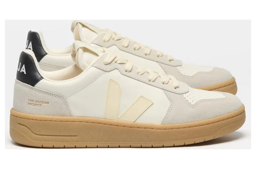 Veja V-82 O. T. Leather Low-Top Sneakers with Sustainable Sole Yellow Cream (VE3320942)