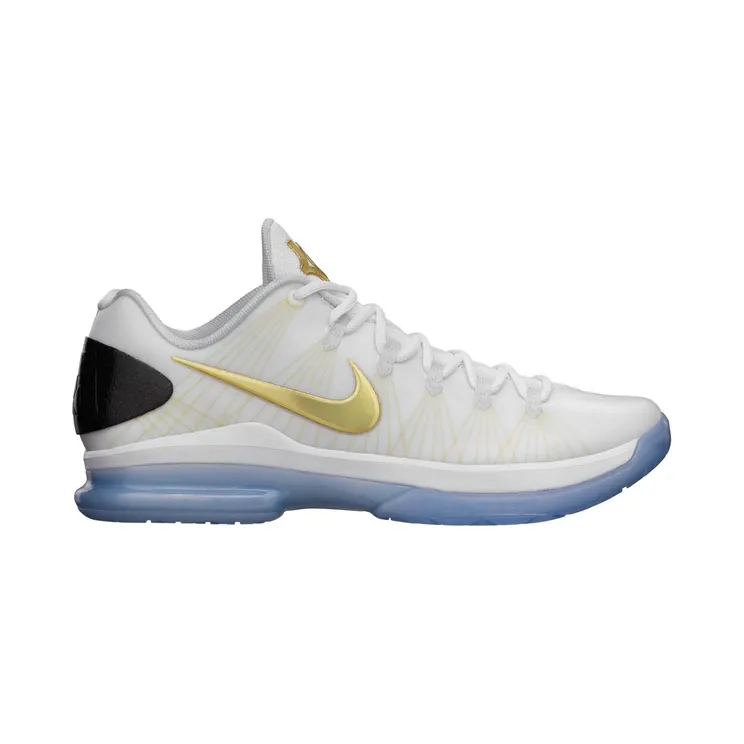 Nike KD 5 Elite ‘White Gold’ White/Mtllc Gold-Blck-Pr Pltnm (585385-100)