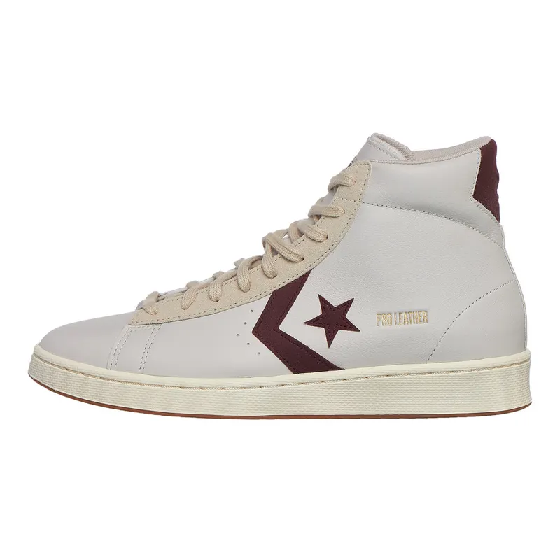 Converse Pro Leather Hi White / Deep Bordaeux / String (171606C)