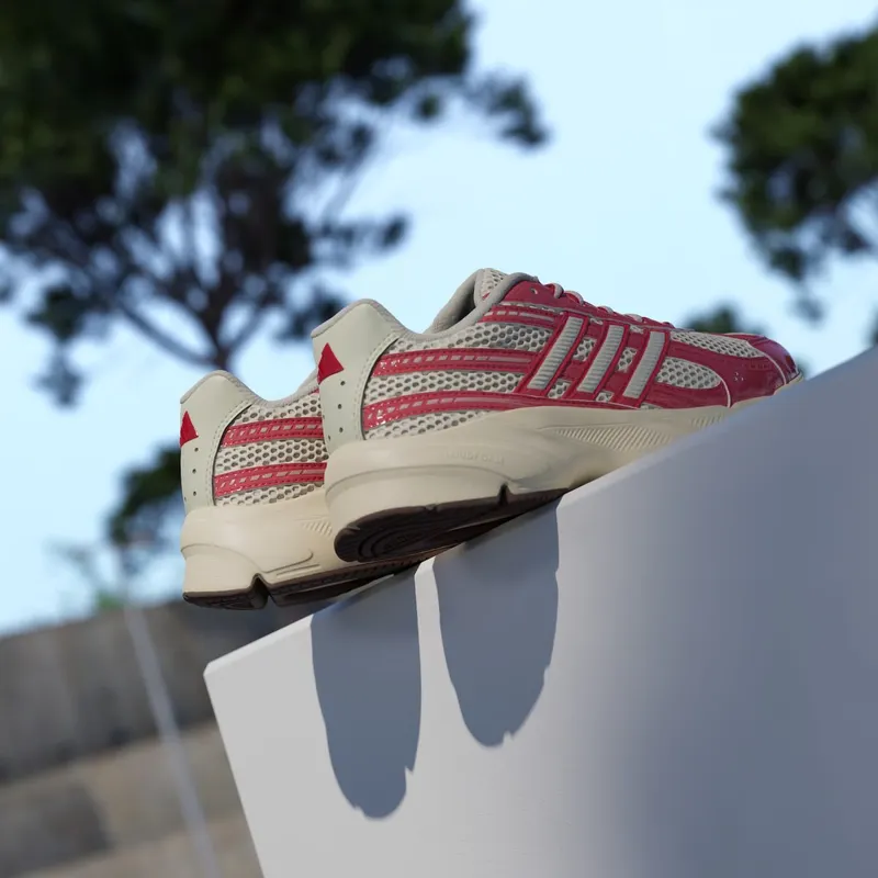 Adidas TECHNOCHAOS 2000 SNEAKERS Off White / Pearl Met. / Better Scarlet (HQ9280)