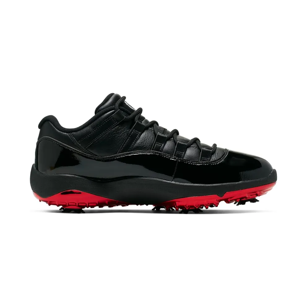 Jordan 11 Retro Low Golf Safari Bred Black/Black-University Red (AQ0963-001)