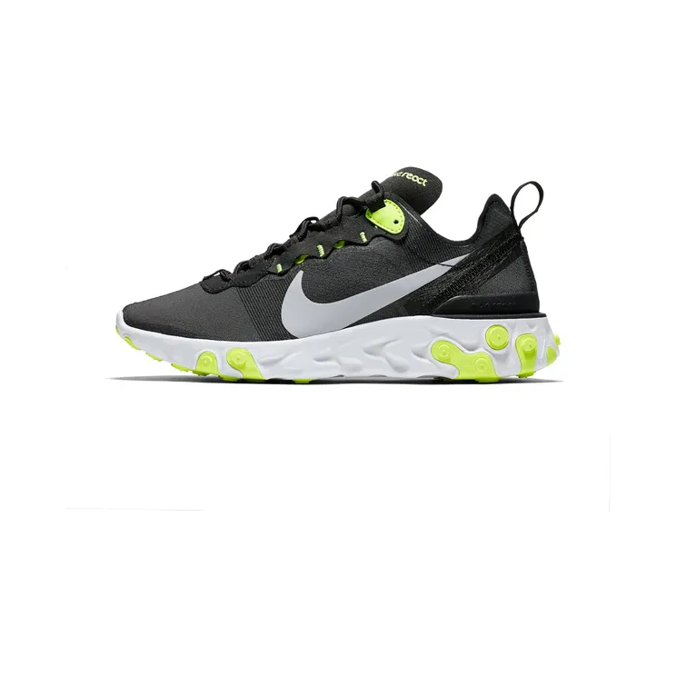 Nike React Element 55 Black Volt Cool Grey (W) “Black / Volt / Cool Grey / Wolf Grey” (BQ2728-001)