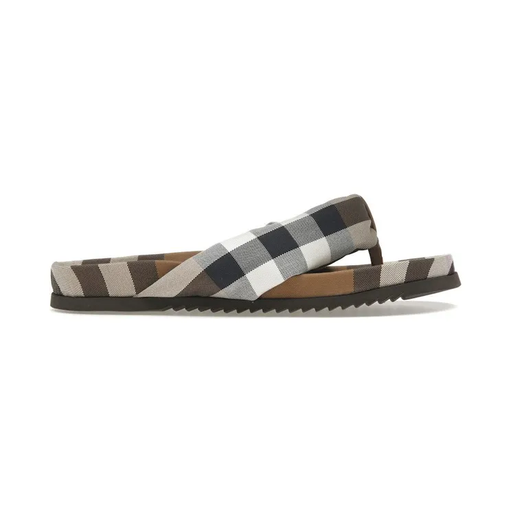 Burberry Check Print Thong Sandals Brown (8051880)