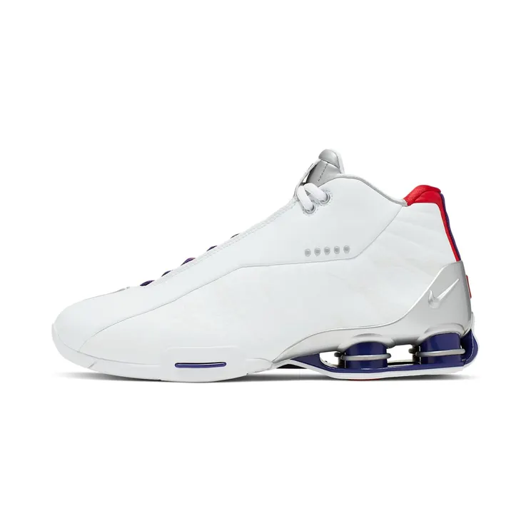 Nike Lab Shox BB4 QS Toronto Raptors “White / Court Purple / University Red / Metallic Silver” (CD9335-100)