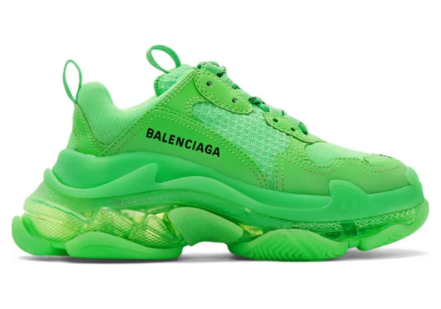 Balenciaga Green Triple S Sneakers (544351 W2GR1)