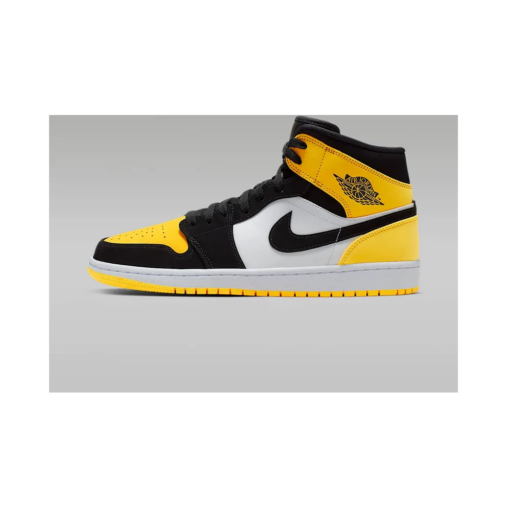 Air Jordan Nike AJ I 1 Mid ‘Yellow Toe’ (Footasylum Exclusive) (2019) (852542-071)