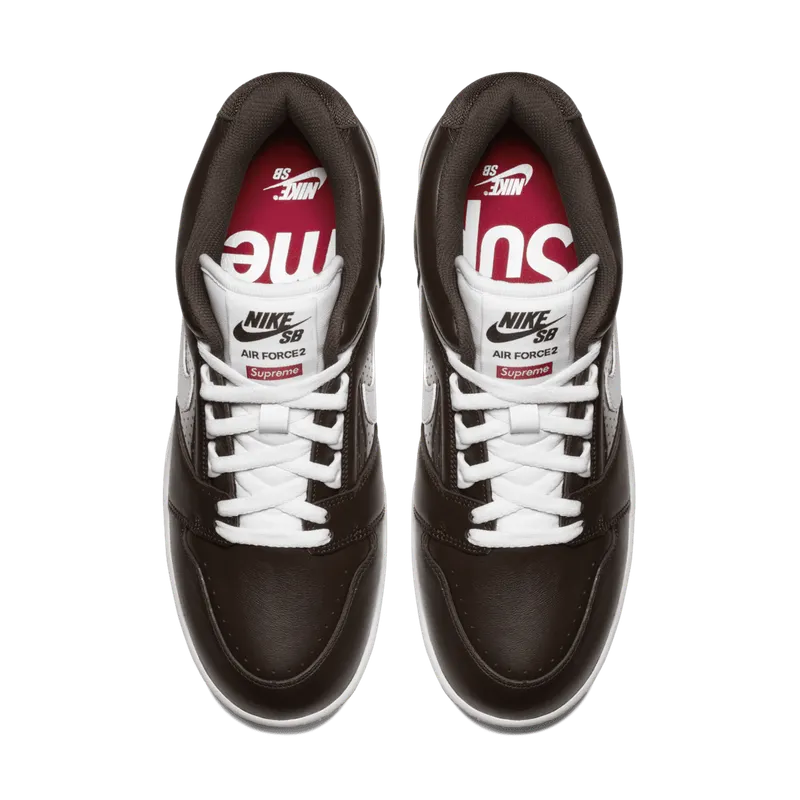 Nike SB Air Force 2 Low Supreme Brown Baroque Brown/White-Baroque Brown (AA0871-212)