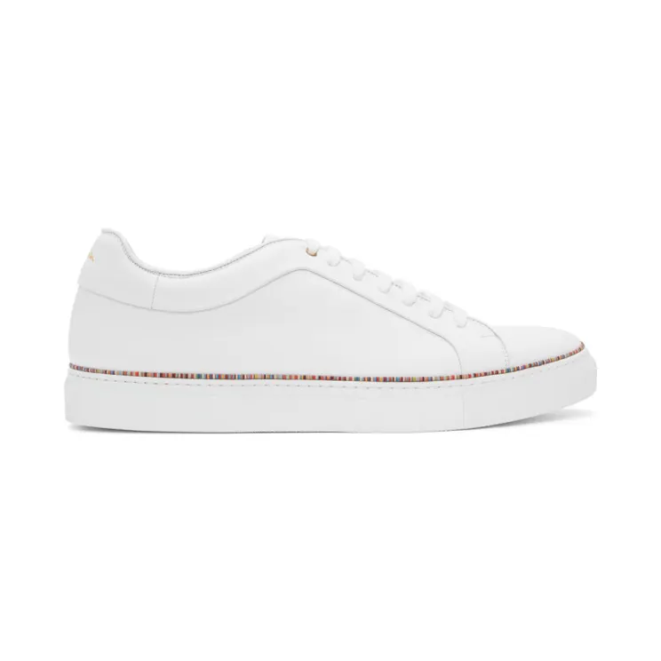 Paul Smith White Multistripe Piping Basso Sneakers (M1S-BAS74-ETRI)