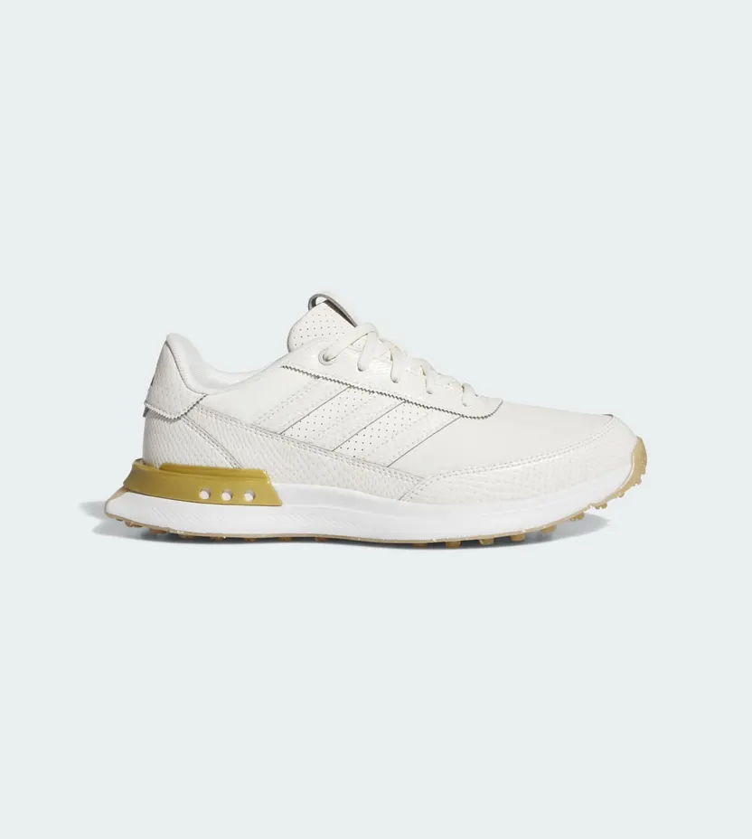 adidas S2G 24 Leather Spikeless Golf Off White Gold Metallic Gum (JI4038)