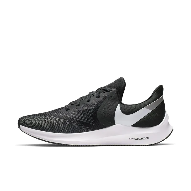 Nike Zoom Winflo 6 Black White Dark Grey Black/White-Dark Grey-Metallic Platinum (AQ7497-001)