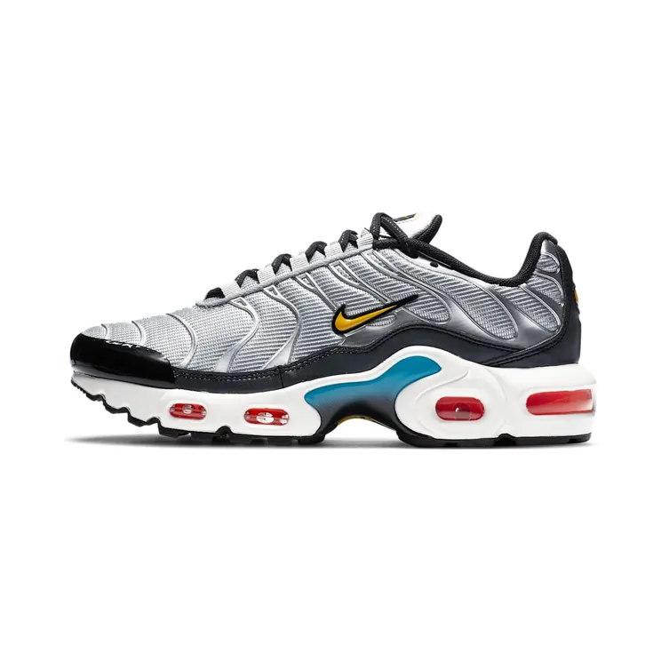 Nike Air Max Plus GS ‘Sky ‘ Metallic Silver/Hyper Crimson/Blue Fury/Speed Yellow (CW6010-001)