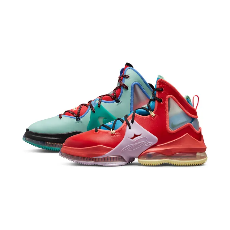 Nike LeBron 19 Red “Bright Crimson / Coconut Milk / Laser Blue / Malachite” (DQ7548-600)