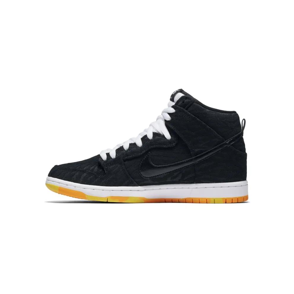 Nike SB Dunk High Skunk Black/Black-White-Laser Orange (305050-034)