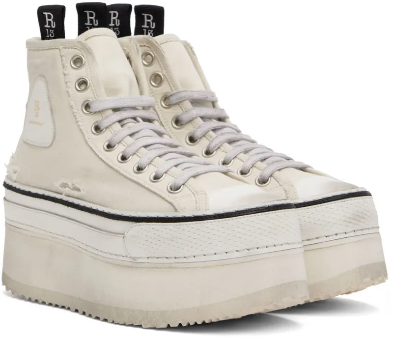 R13 Off-White Kurt Platform High-Top Sneakers (R13S0071-003)