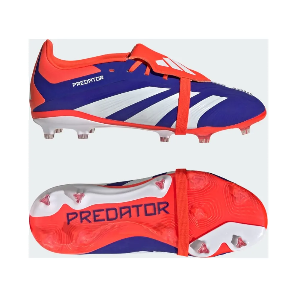 adidas Predator Elite Fold-over Tongue Firm Ground Boots Kids “Lucid Blue / Cloud White / Solar Red” (IH7582)