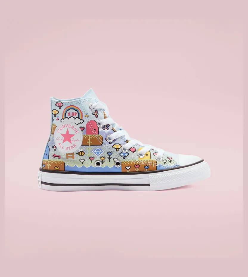 Converse Gamer Chuck Taylor All Star High Top Chambray Blue/bold Pink/white (670170C)
