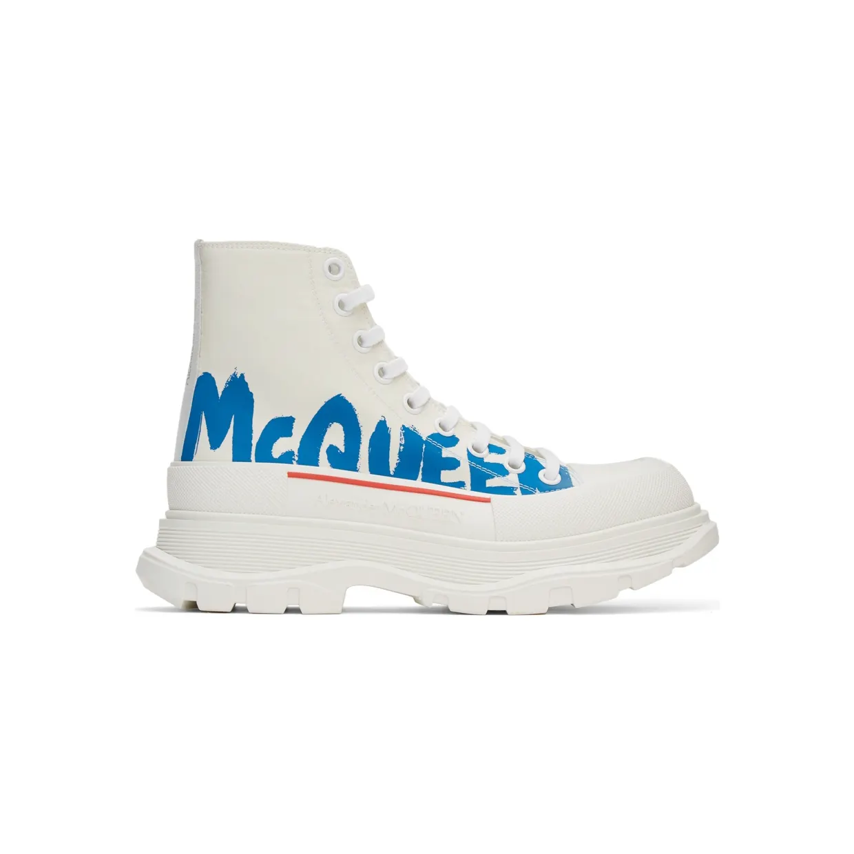 Alexander McQueen White Tread Slick High Sneakers (682420W4RQ9)