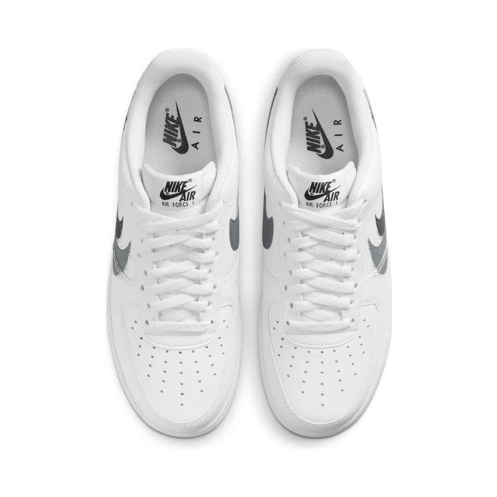 Nike Air Force 1 Low ’07 Spray Paint Swoosh White Black Grey (FD0660-100)