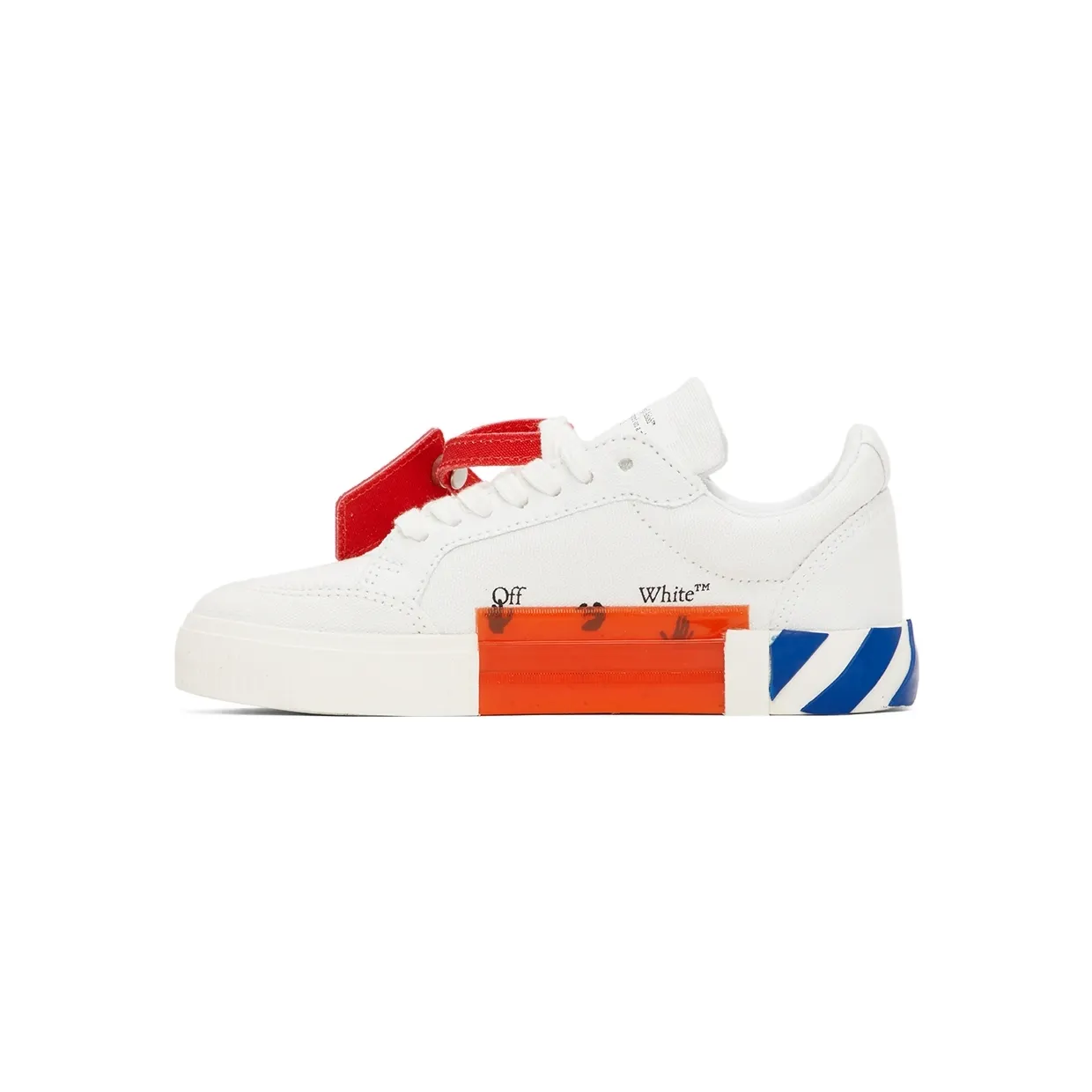 Off-White Kids White & Blue Canvas Vulcanized Low Sneakers (OBIA003F21FAB0010145) (3)