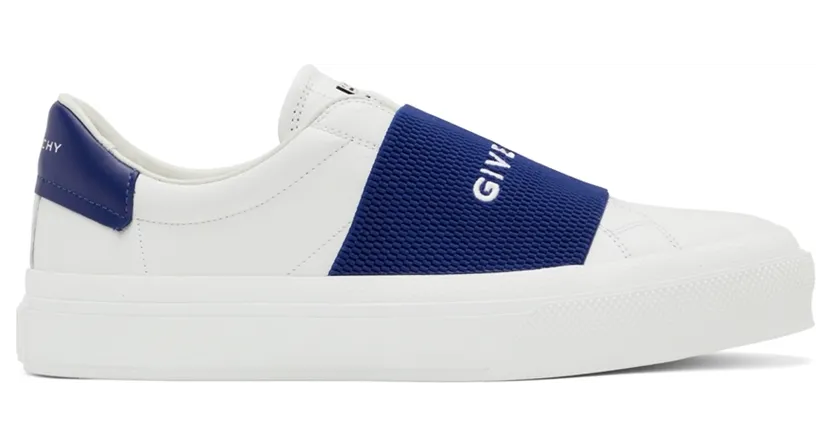Givenchy White & Blue City Sport Low-Top Sneakers (BH005XH19R114)