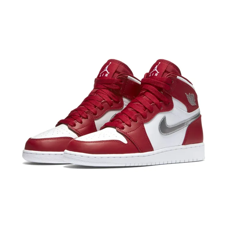 Air Jordan 1 Retro High’Silver Medal’ GS Gym Red/White (705300-602)