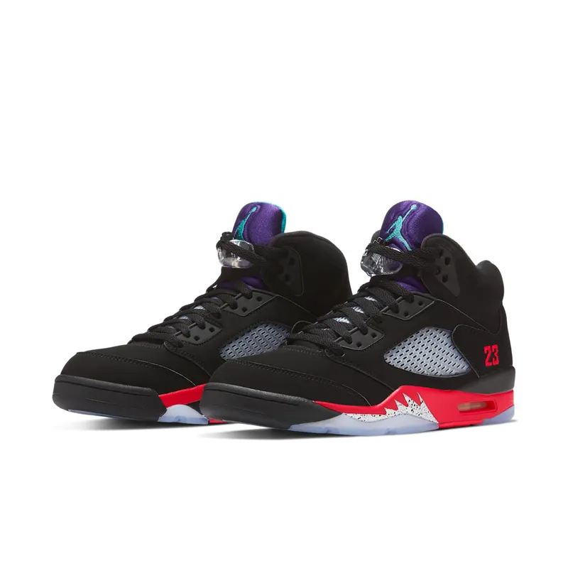Jordan 5 Retro Top 3 Black/Fire Red-Grape Ice-New Emerald (CZ1786-001)