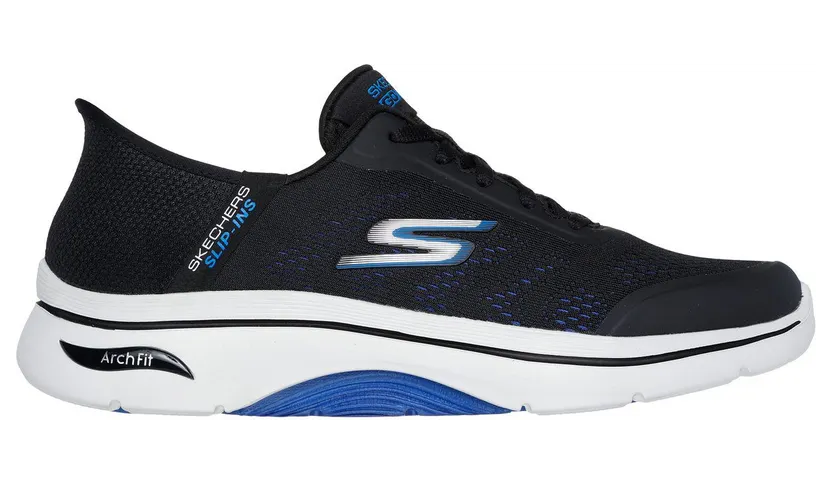 Skechers Slip-ins: GO WALK Arch Fit 2.0 – Simplicity 2.5 – Zwart / Blauw – “Zwart” (216604 BKBL)