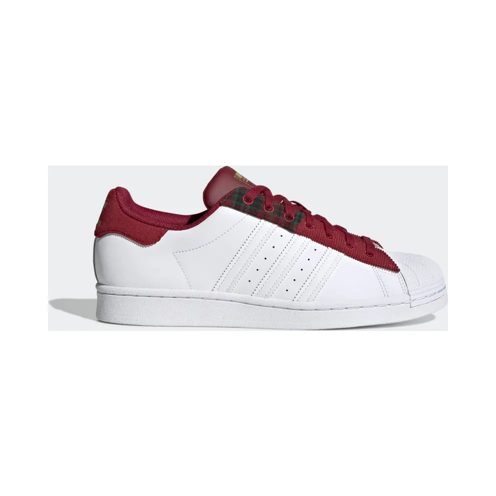 adidas Superstar Schuh Collegiate Burgundy / Cloud White / Gold Metallic (H00211)