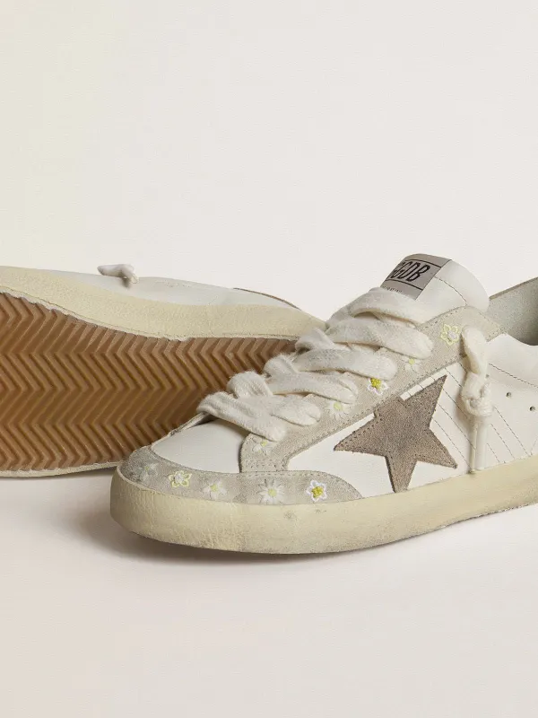 Golden Goose Women’S Super-Star Ltd With Beige Suede Star And Heel Tab And Floral Embroidery (GWF00107.F007292.11954) (3)