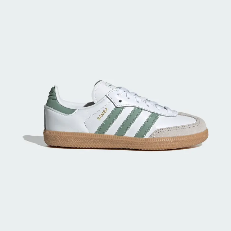 Adidas Samba OG Kids Cloud White / Silver Green / Gum (JP5483)